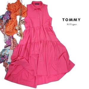 🔴 Tommy Hilfiger Pink Maxi Dress Sz 10